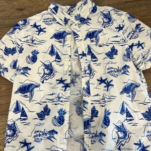 Vineyard Vines Kids Blue and White Button Down Shirt